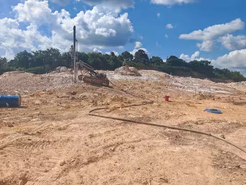 Crawler drill carrying out blast-hole drilling